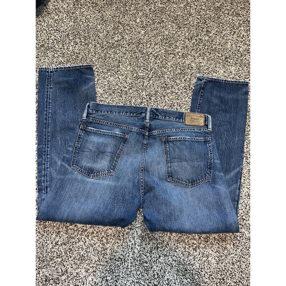 Polo Ralph Lauren Mens 36x31 Dark Wash Denim Relaxed Straight - Picture 2 of 12